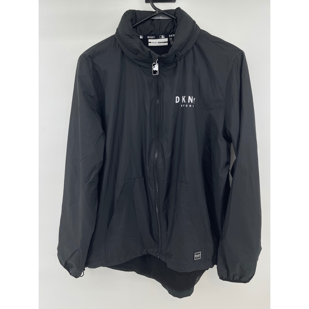 DKNY Sport MLB Seattle Mariners Windbreaker Jacket Full Zip Womens LG Black NEW - Picture 3 of 16